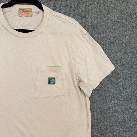 Dues Ex Machina Shirt Adult Medium White Pocket Tee Logo Raw Hem Crop Casual - Picture 3 of 12
